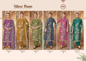 Harshit Fashion Hub Silver Moon Viscose Rayon Dress Material