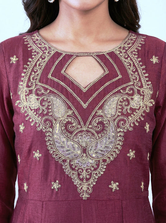 Amrah Wholesale Harshita 01 CP Vichitra Embroidered Kurti Pant Dupatta Set