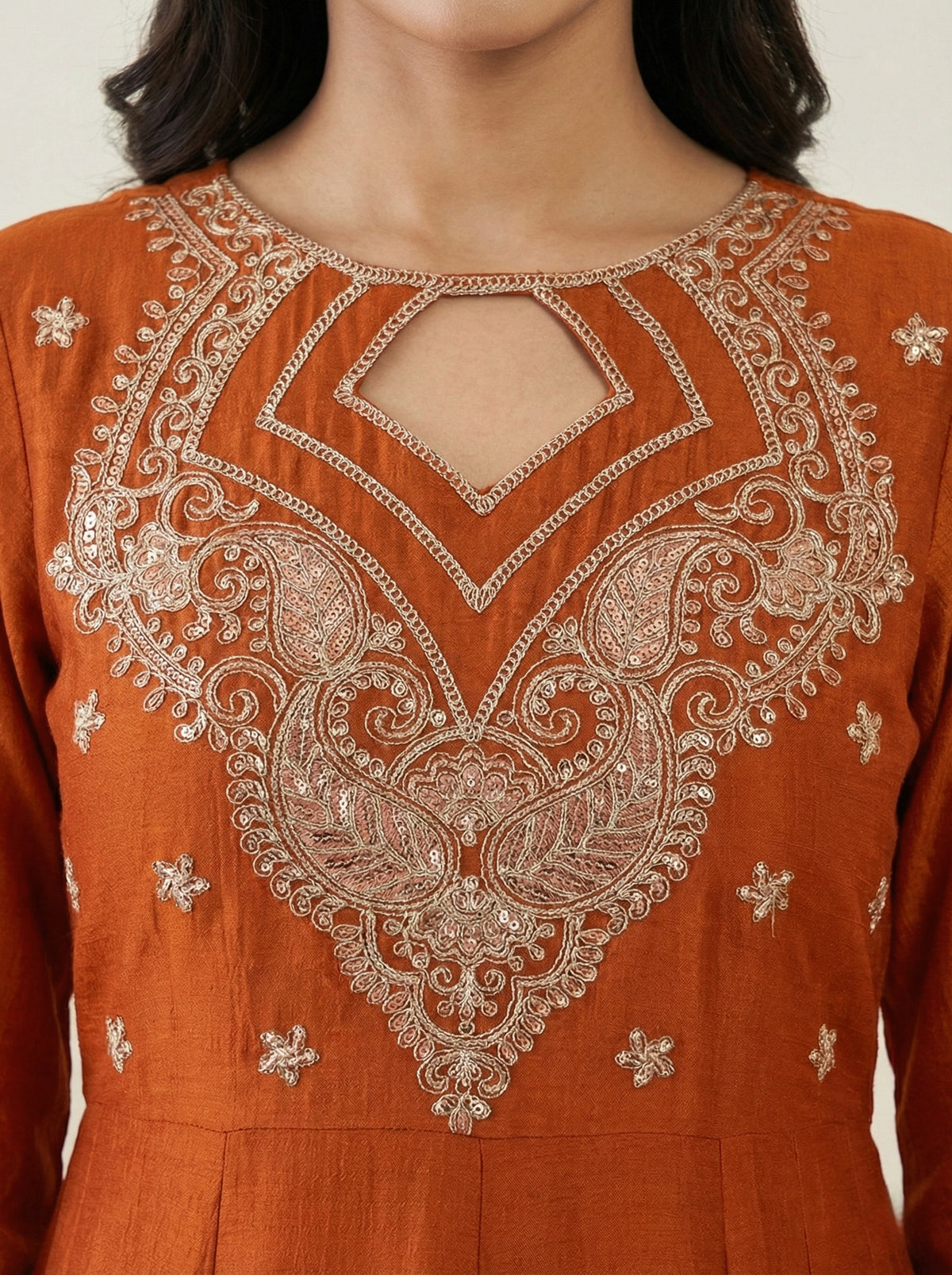 Amrah Wholesale Harshita 01 CP Vichitra Embroidered Kurti Pant Dupatta Set
