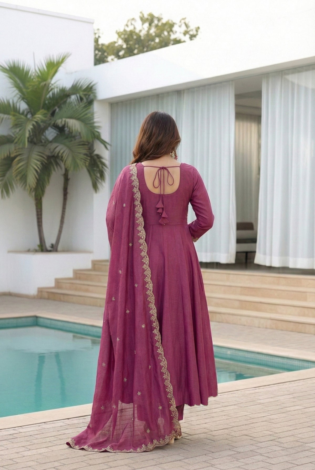 Amrah Wholesale Harshita 01 CP Vichitra Embroidered Kurti Pant Dupatta Set