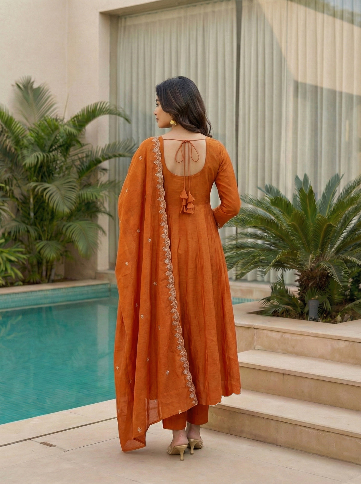 Amrah Wholesale Harshita 01 CP Vichitra Embroidered Kurti Pant Dupatta Set
