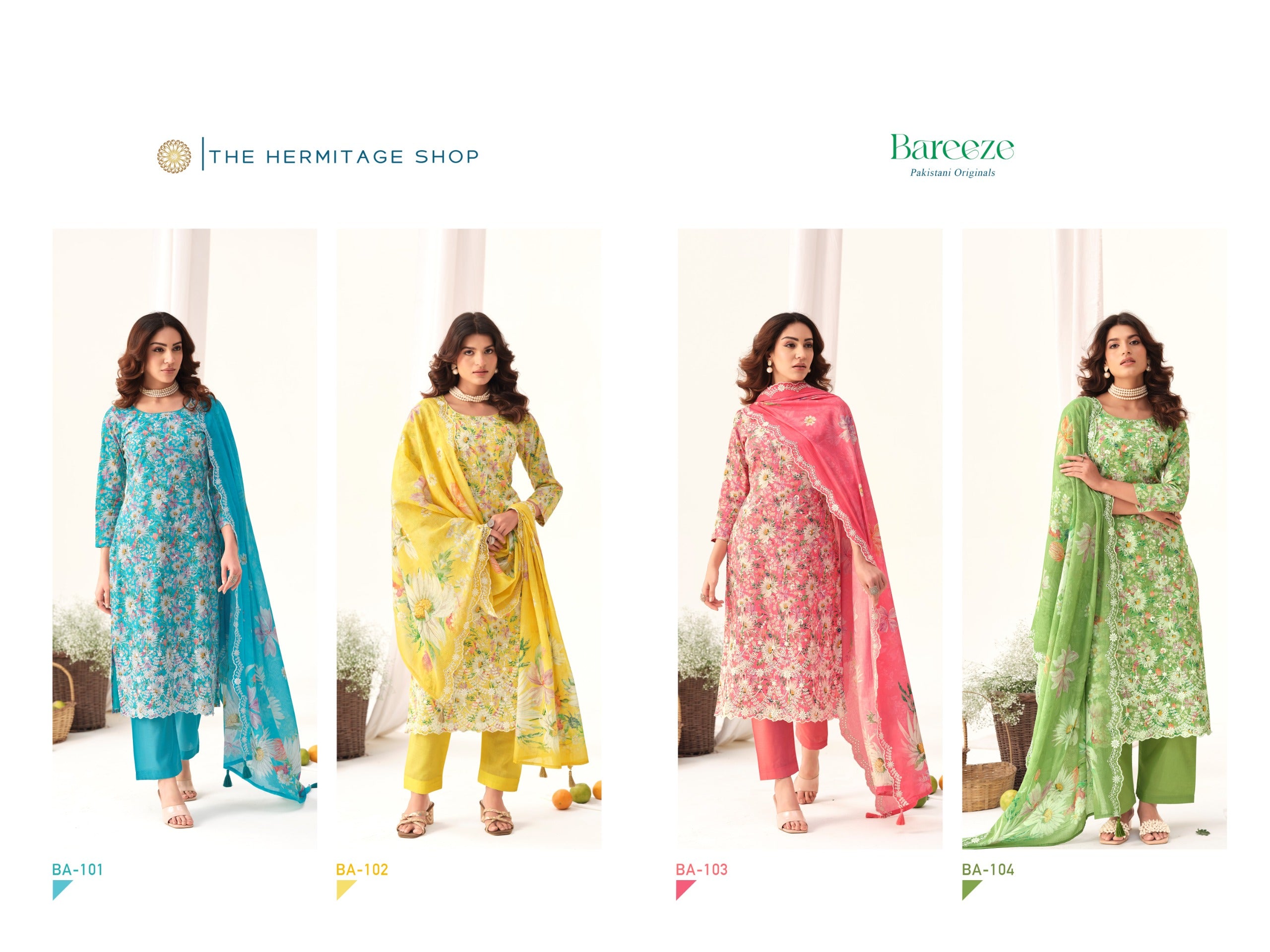 Hermitage Bareeze Lawn Cotton Dress Material