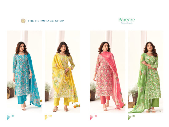 Hermitage Bareeze Lawn Cotton Dress Material