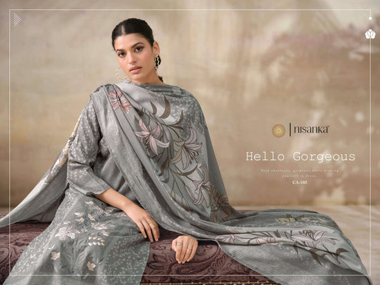 Hermitage Cashmere Vol 6 Pure Viscose Lawn Dress Material