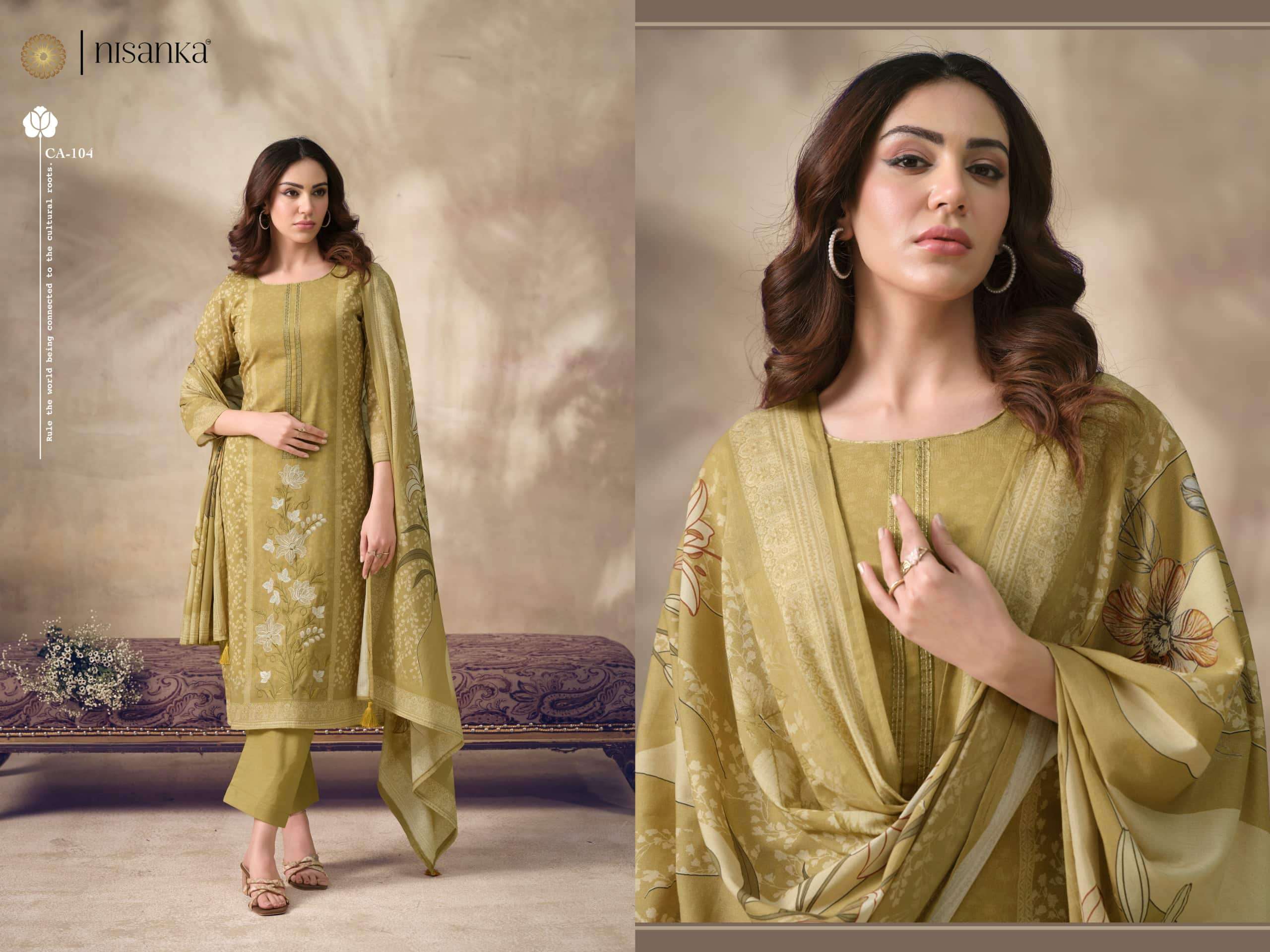 Hermitage Cashmere Vol 6 Pure Viscose Lawn Dress Material