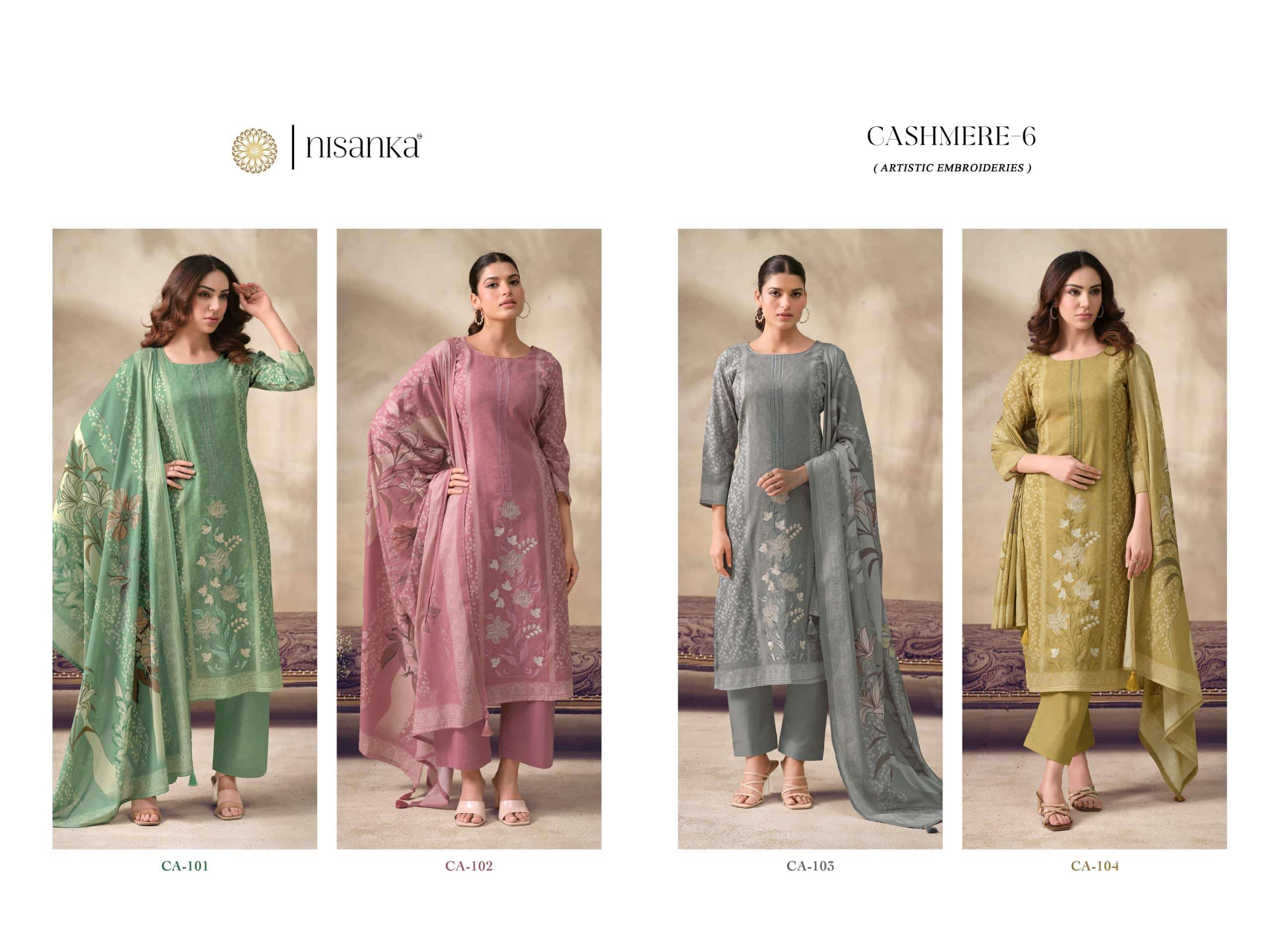 Hermitage Cashmere Vol 6 Pure Viscose Lawn Dress Material