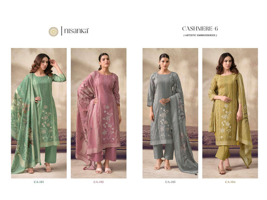 Hermitage Cashmere Vol 6 Pure Viscose Lawn Dress Material