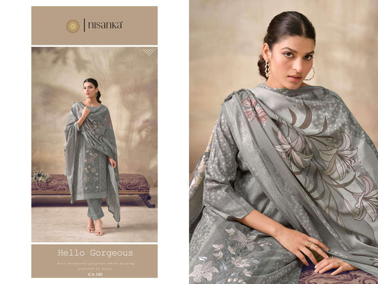 Hermitage Cashmere Vol 6 Pure Viscose Lawn Dress Material