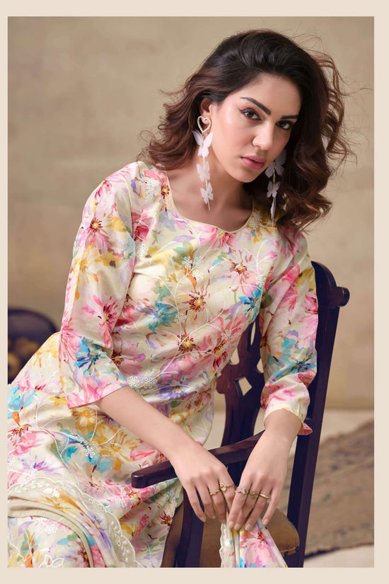 The Hermitage Shop Iznik Cotton Chikankari Dress Material