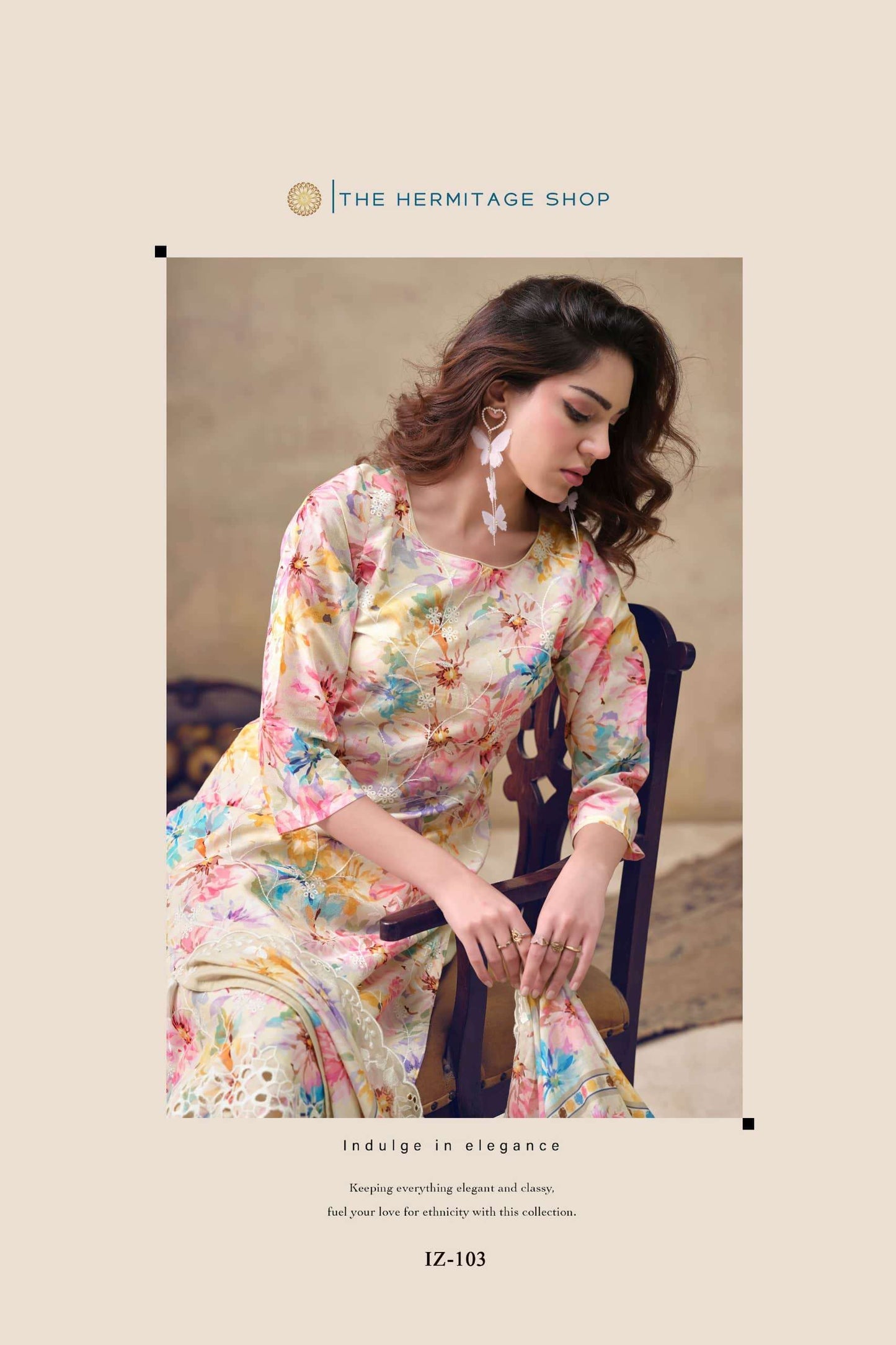 The Hermitage Shop Iznik Cotton Chikankari Dress Material