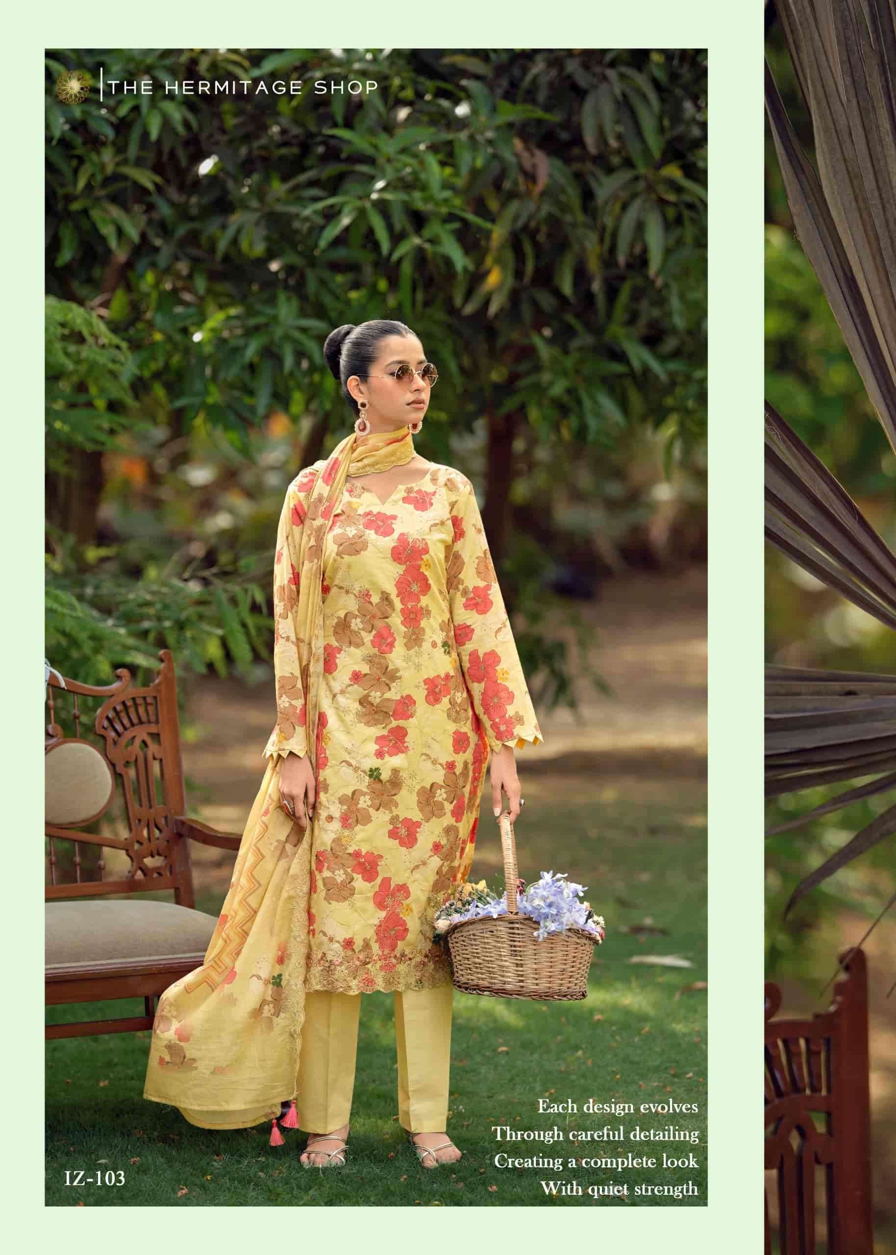Hermitage Iznik Vol 2 Chikankari Cotton Lawn Dress Material Collection