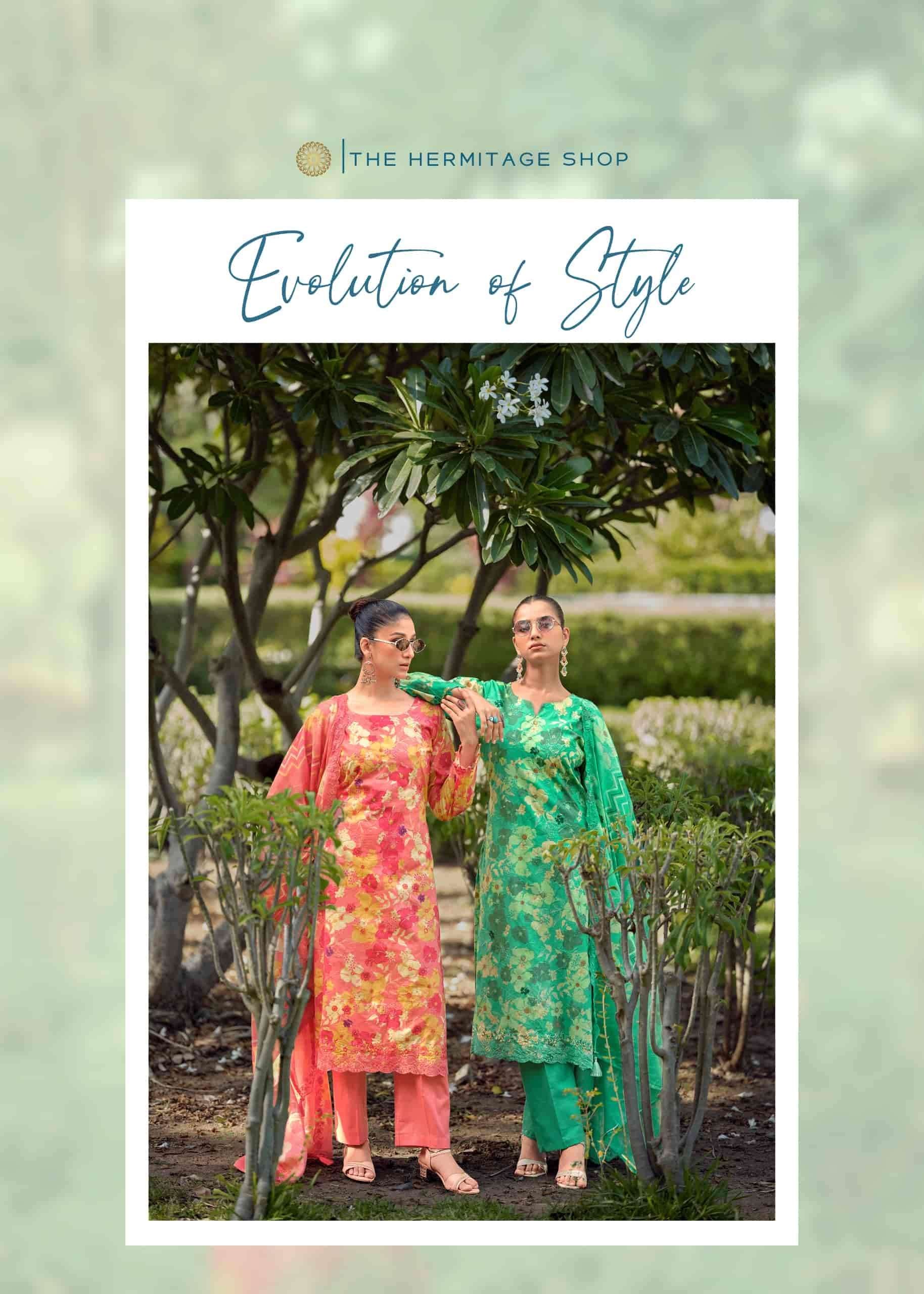 Hermitage Iznik Vol 2 Chikankari Cotton Lawn Dress Material Collection