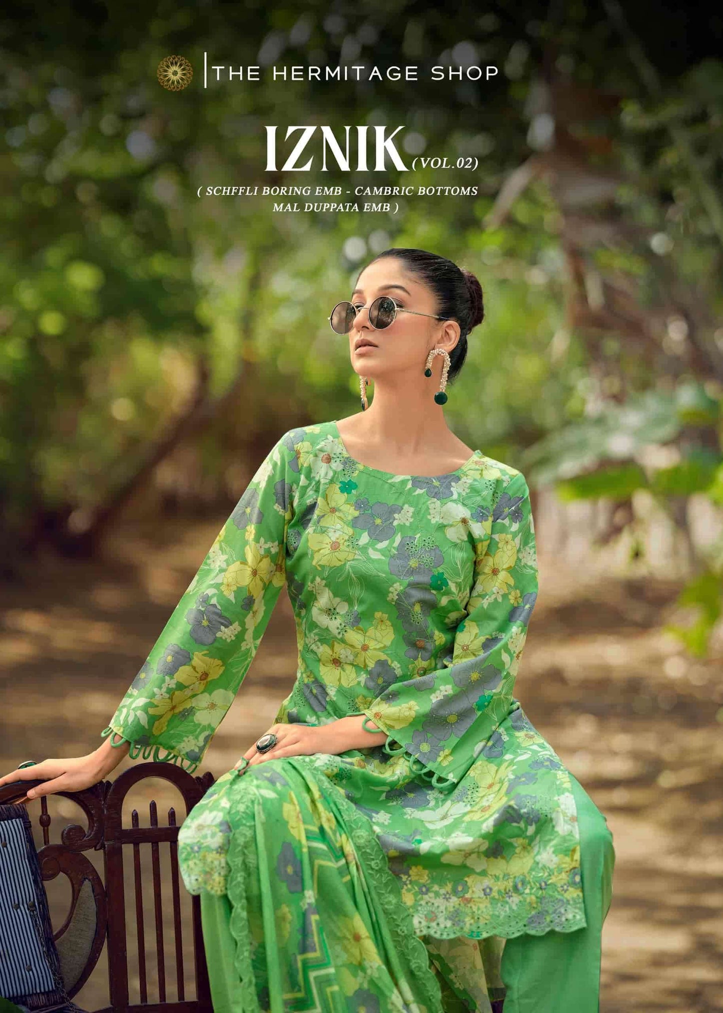 Hermitage Iznik Vol 2 Chikankari Cotton Lawn Dress Material Collection