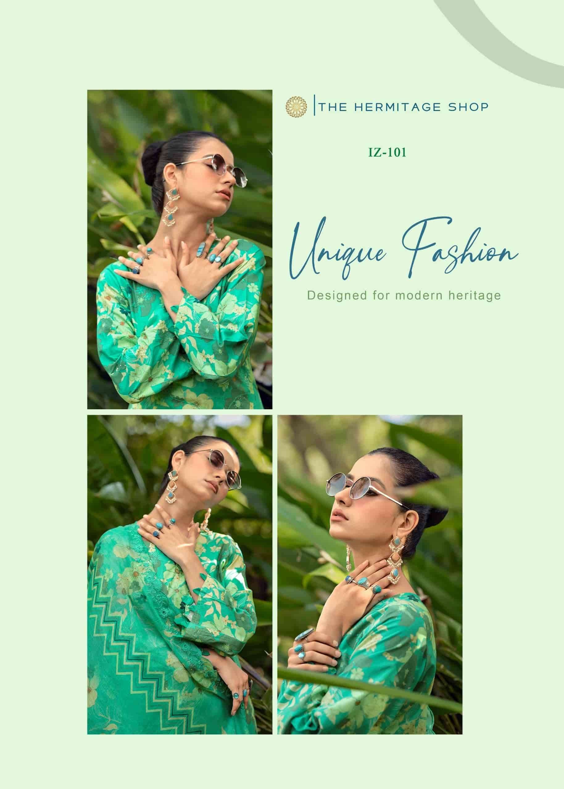 Hermitage Iznik Vol 2 Chikankari Cotton Lawn Dress Material Collection