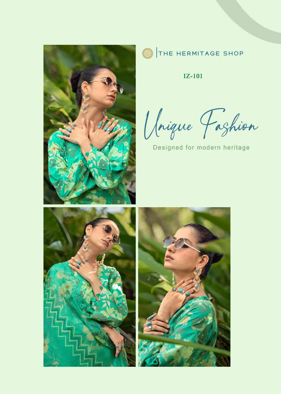 Hermitage Iznik Vol 2 Chikankari Cotton Lawn Dress Material Collection