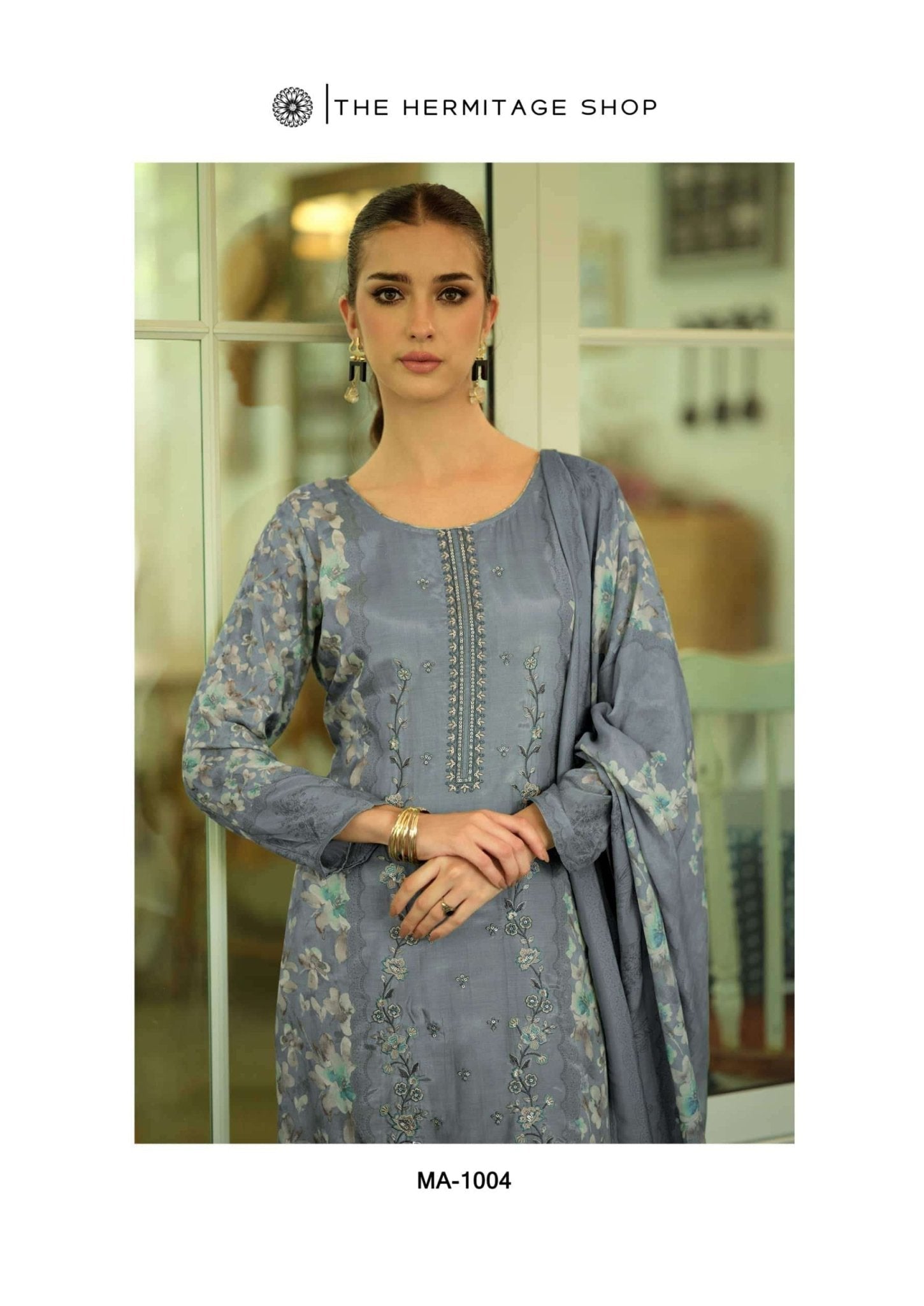 Hermitage Mazdaar Giza PK Lawn Embroidered Pakistani Suit - Amrah Wholesale