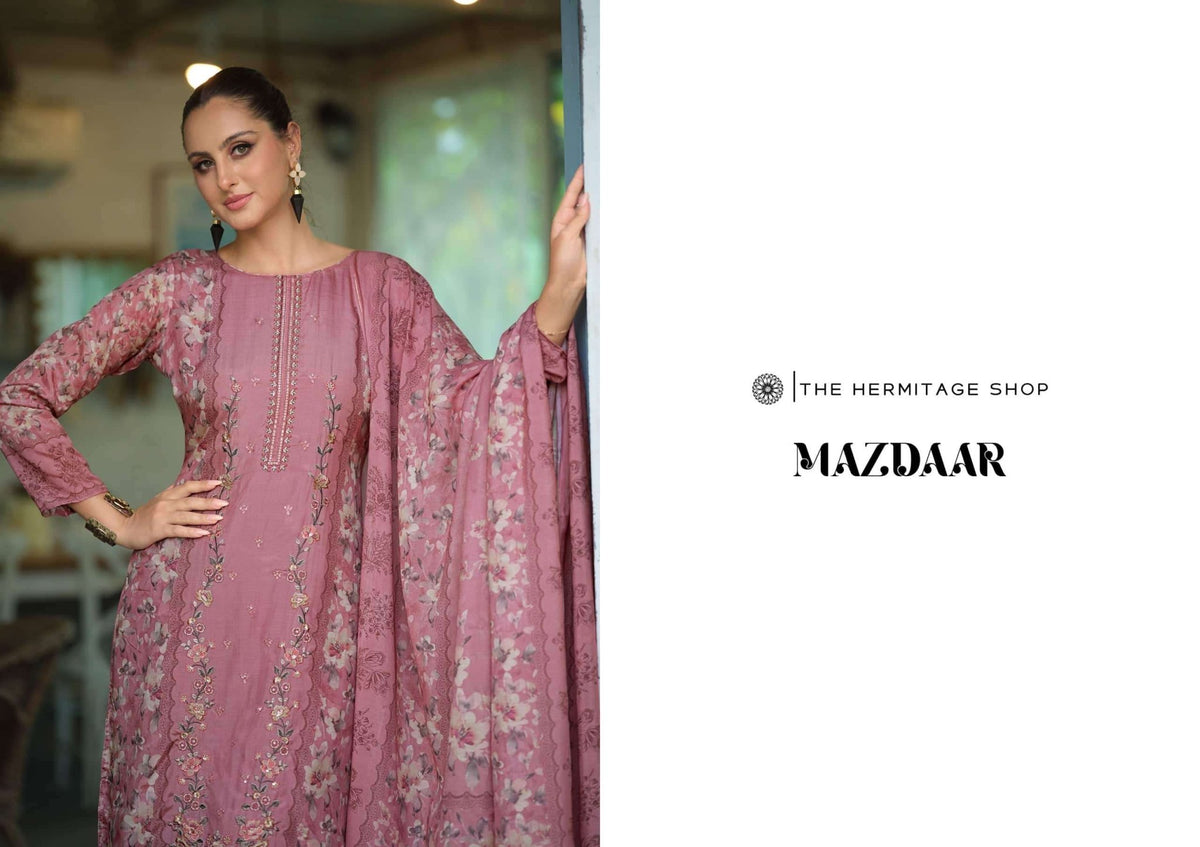 Hermitage Mazdaar Giza PK Lawn Embroidered Pakistani Suit - Amrah Wholesale