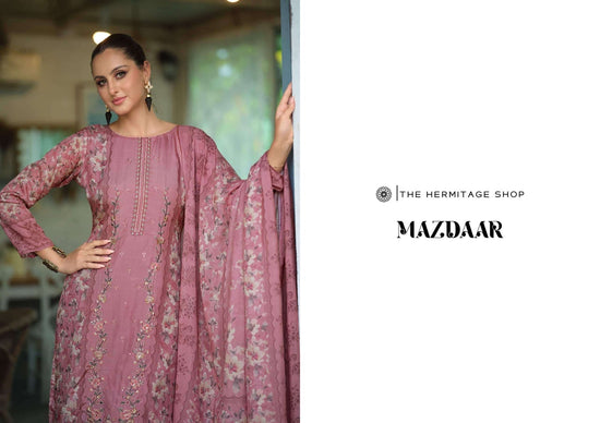 Hermitage Mazdaar Giza PK Lawn Embroidered Pakistani Suit - Amrah Wholesale