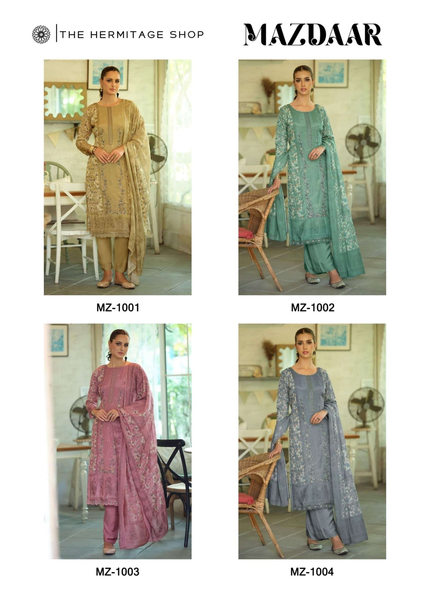 Hermitage Mazdaar Giza PK Lawn Embroidered Pakistani Suit - Amrah Wholesale