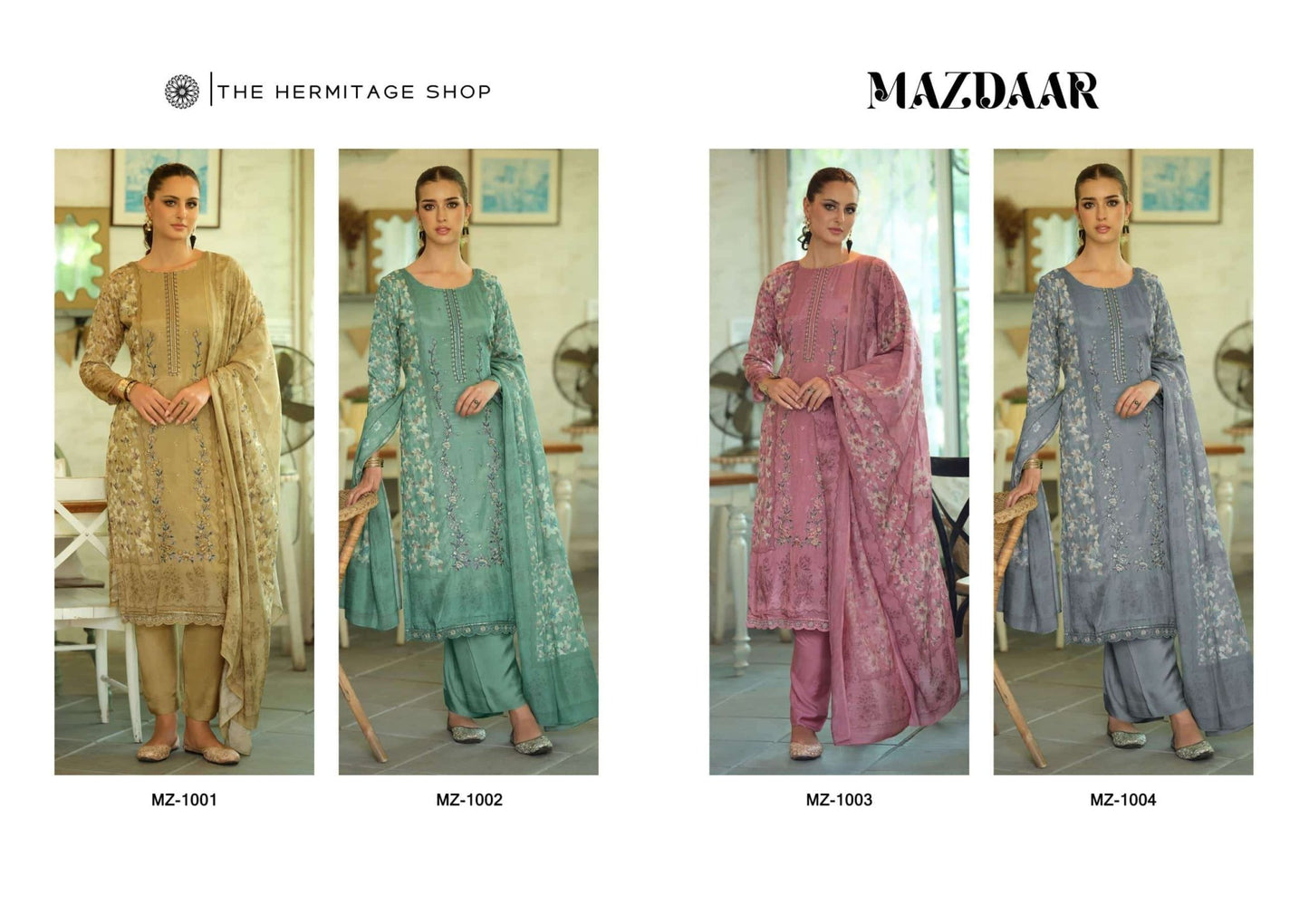 Hermitage Mazdaar Giza PK Lawn Embroidered Pakistani Suit - Amrah Wholesale