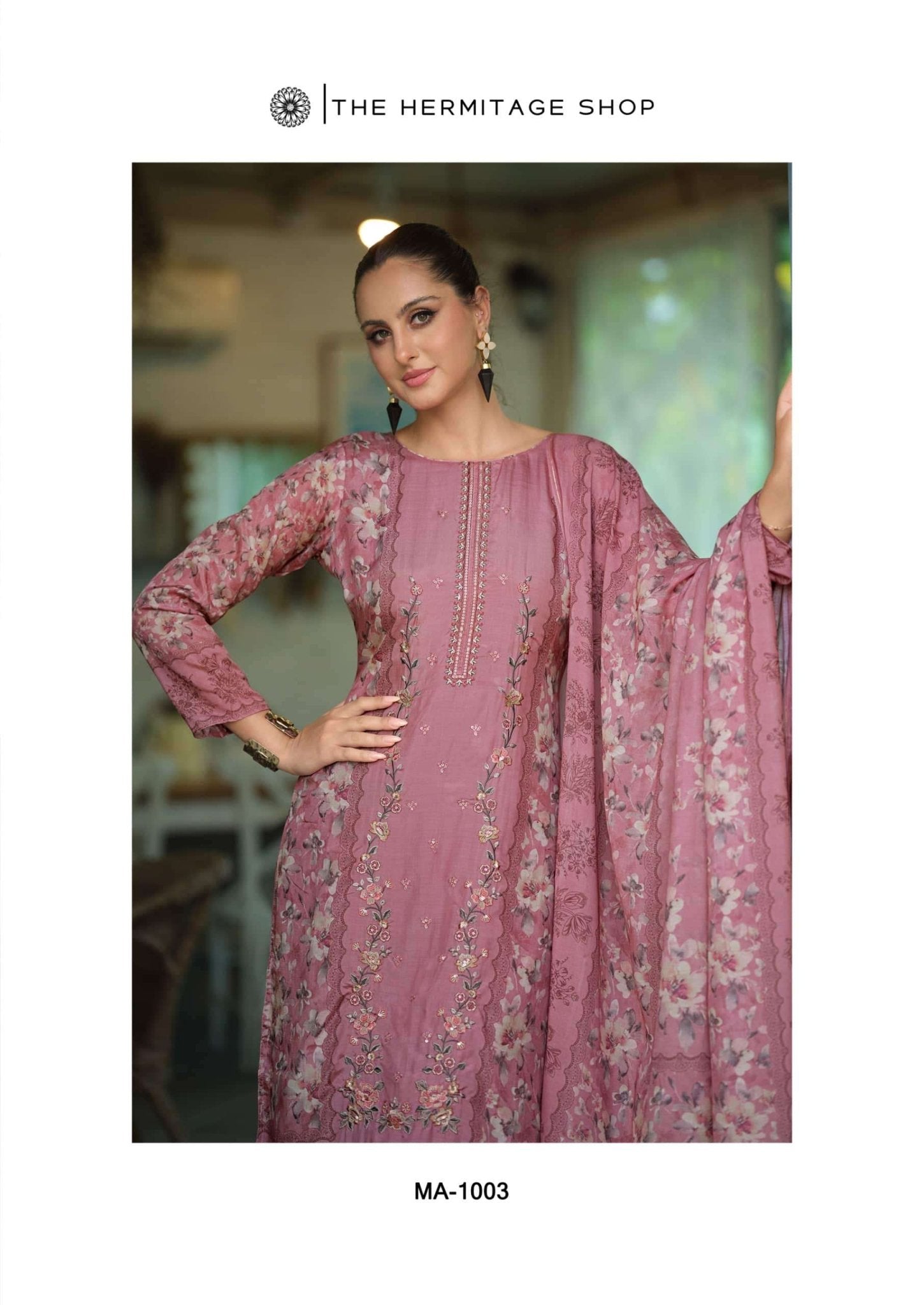 Hermitage Mazdaar Giza PK Lawn Embroidered Pakistani Suit - Amrah Wholesale