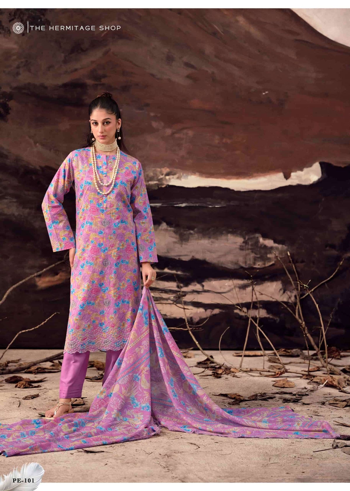 Hermitage Petals In Mal Luxury Lawn Cotton Suit Catalog