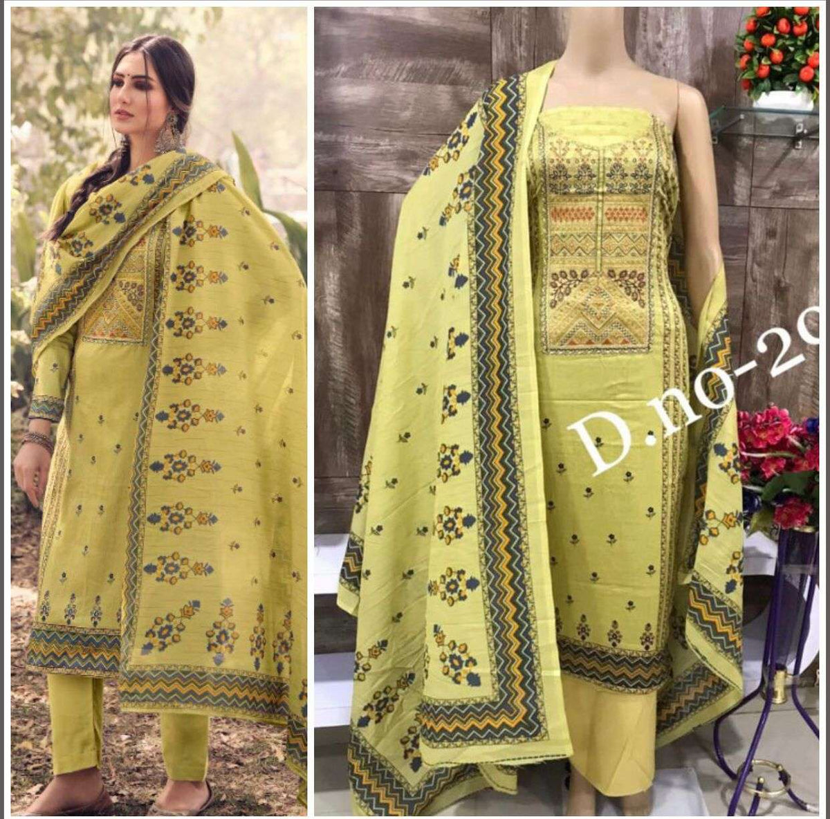 Hermitage Skye Pure Ajrakh Jam Satin Printed Dress Material