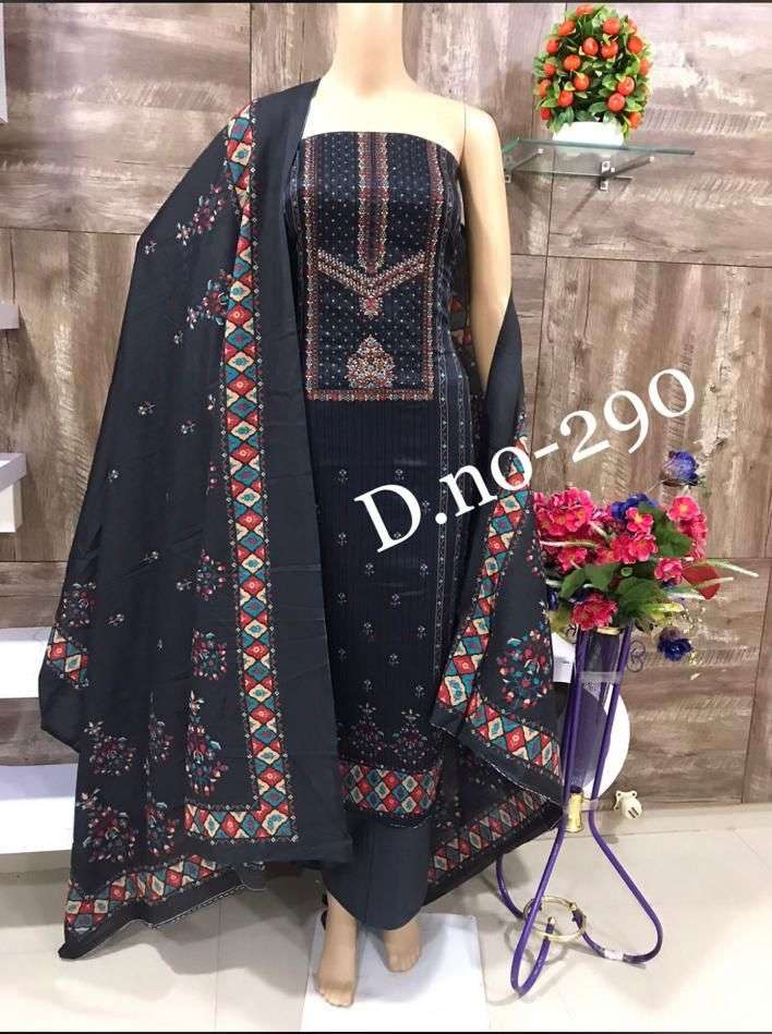 Hermitage Skye Pure Ajrakh Jam Satin Printed Dress Material