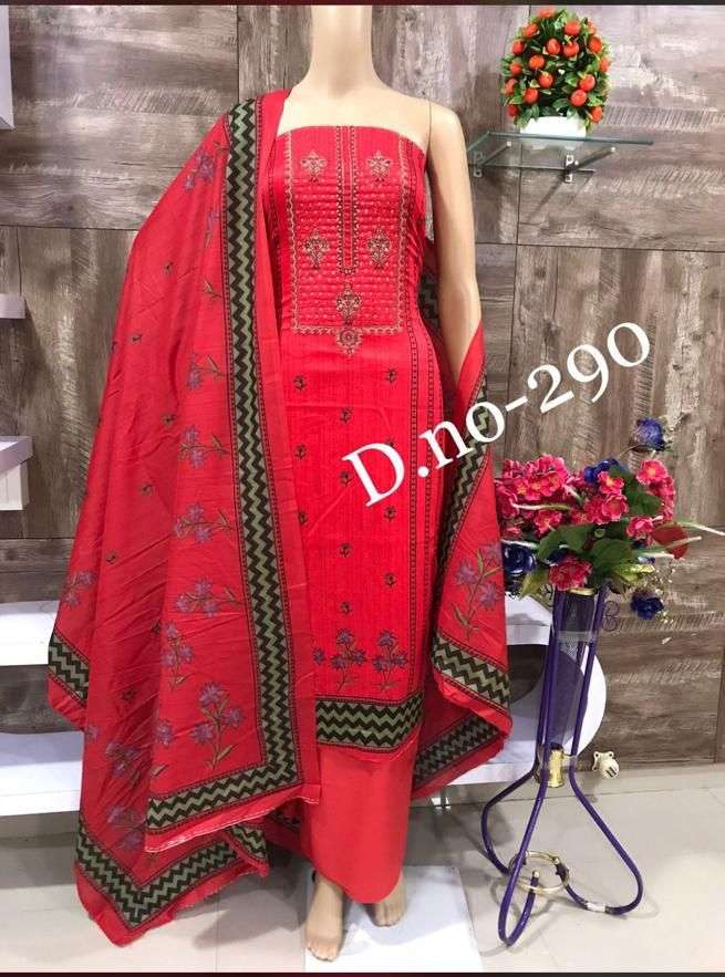Hermitage Skye Pure Ajrakh Jam Satin Printed Dress Material