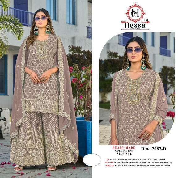 Hessa 2087 Series Chinon Pakistani Suit Set
