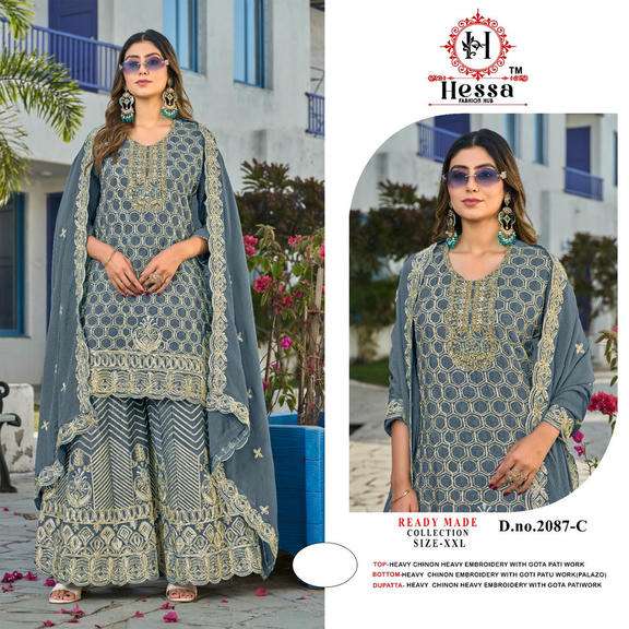 Hessa 2087 Series Chinon Pakistani Suit Set