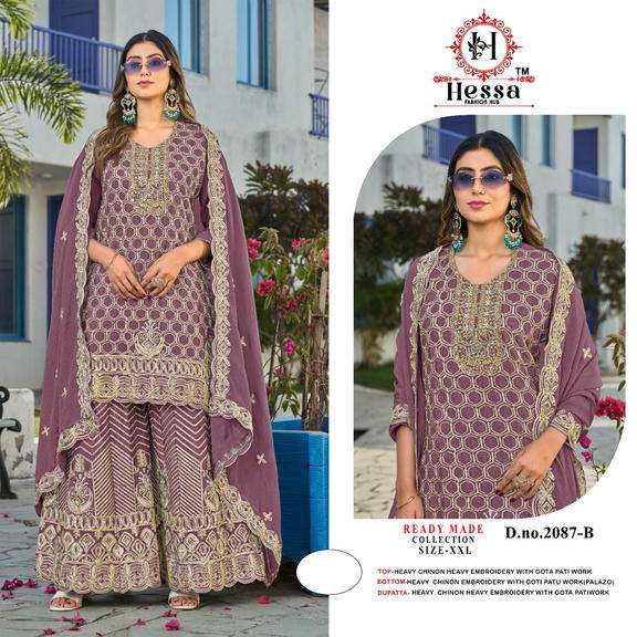 Hessa 2087 Series Chinon Pakistani Suit Set