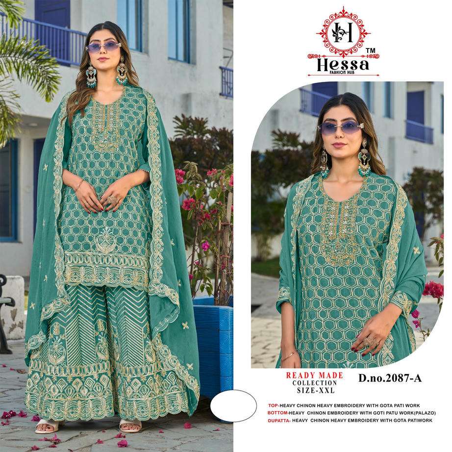 Hessa 2087 Series Chinon Pakistani Suit Set