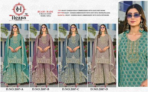 Hessa 2087 Series Chinon Pakistani Suit Set