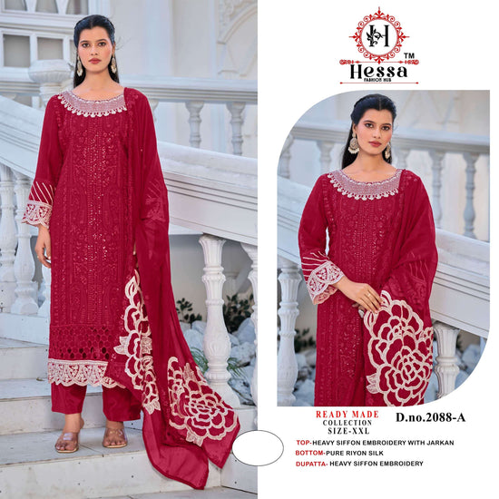 Hessa 2088 Chiffon Embroidered Pakistani Suit Set