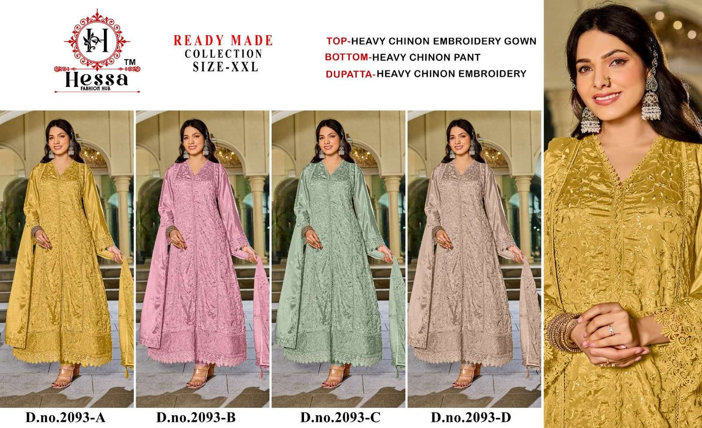 Hessa 2093 Pakistani Suit Set Wholesale Catalogue