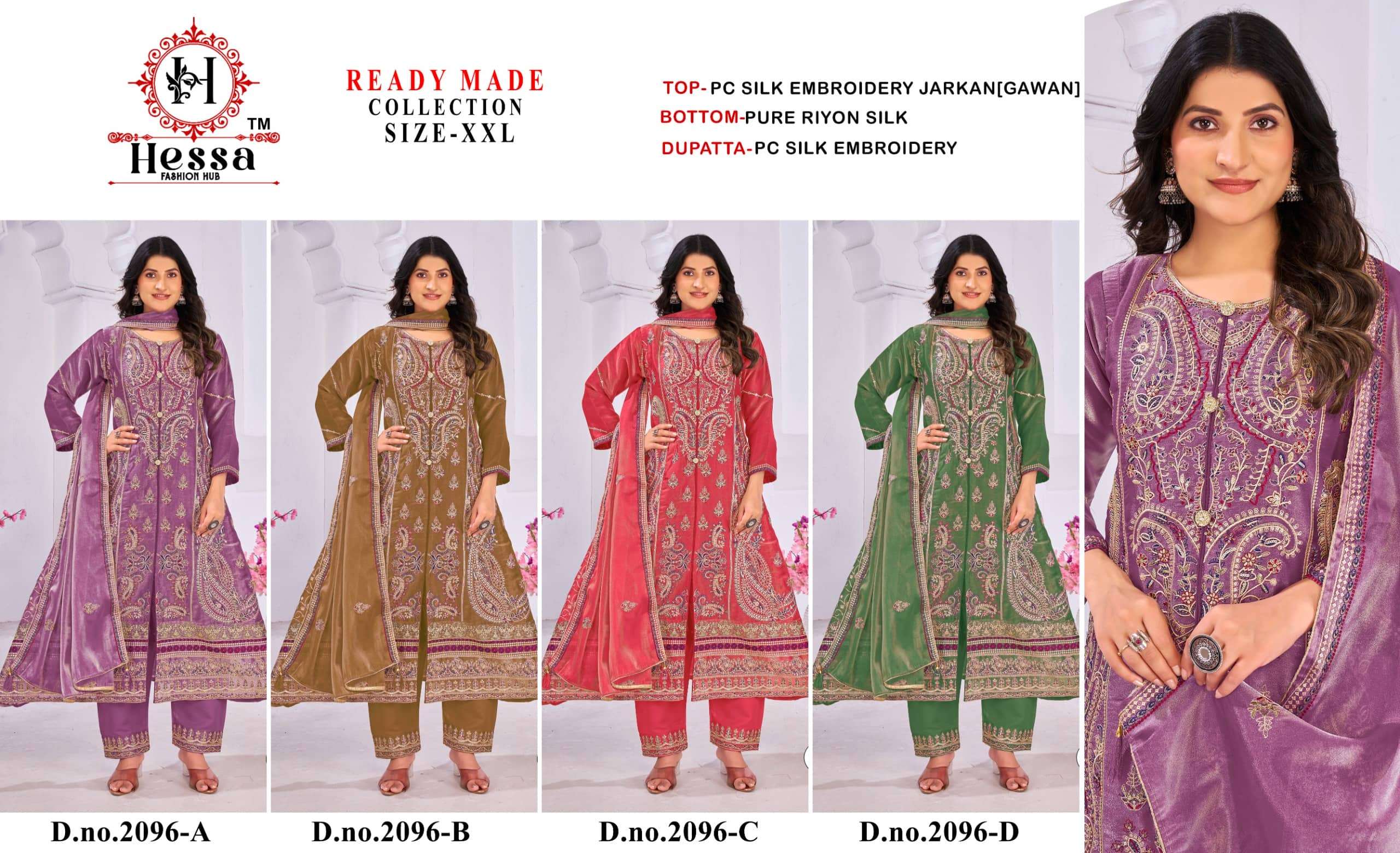 HESSA 2096 Silk Pakistani Suit Set