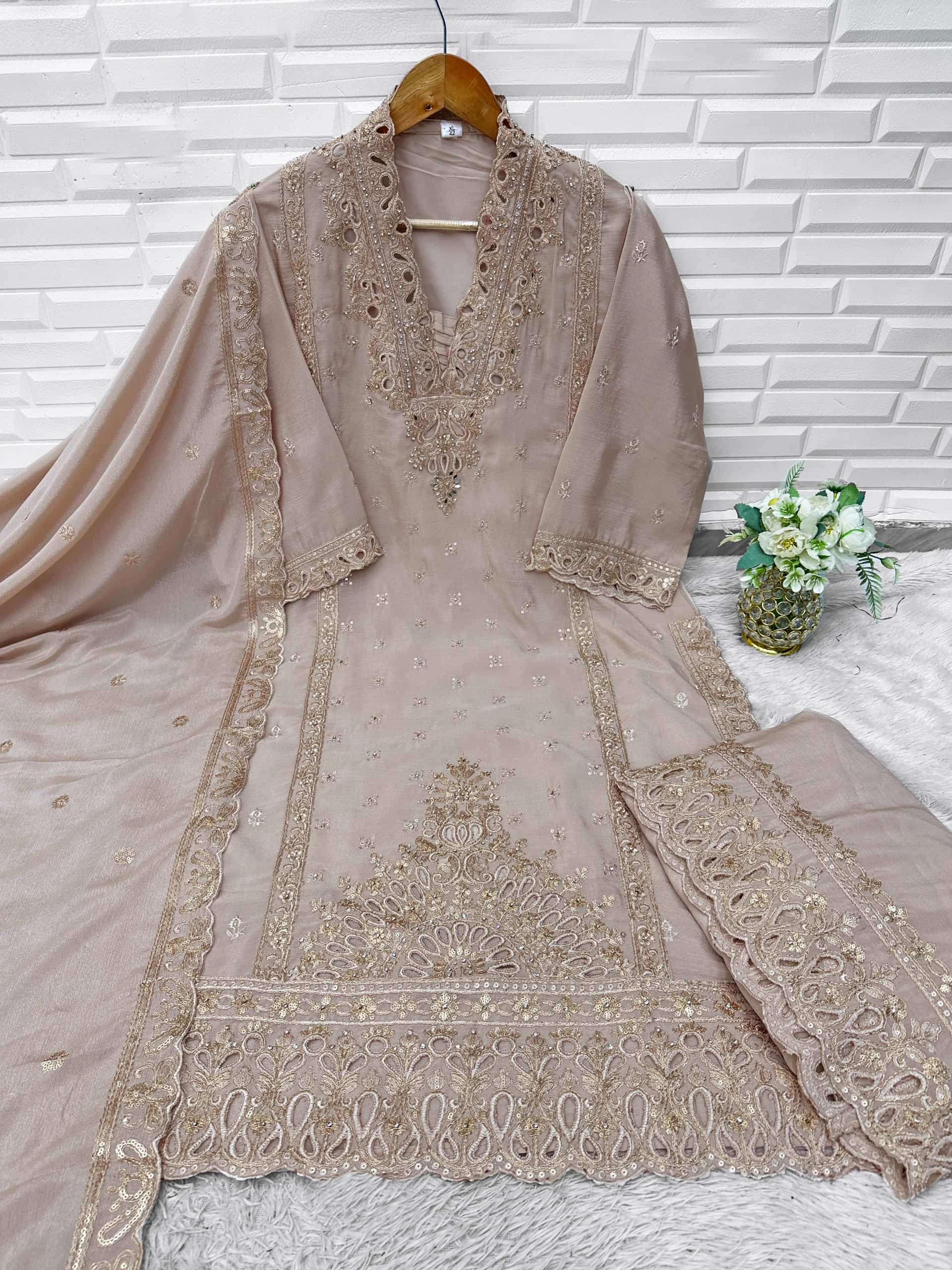 Hessa 3001 Chinon Pakistani Suit Set - Amrah Wholesale