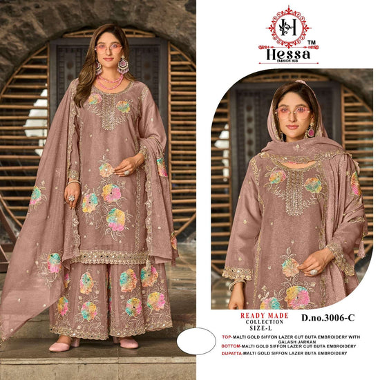 HESSA 3006 Chiffon Pakistani Suit Set