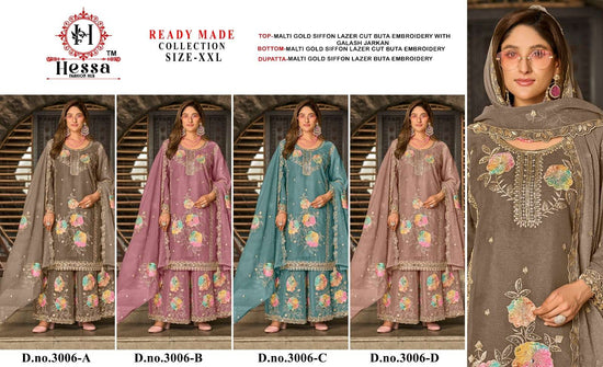 HESSA 3006 Chiffon Pakistani Suit Set
