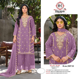 Hessa 3007 Simmer Silk Embroidery Pakistani Suit Set - Amrah Wholesale