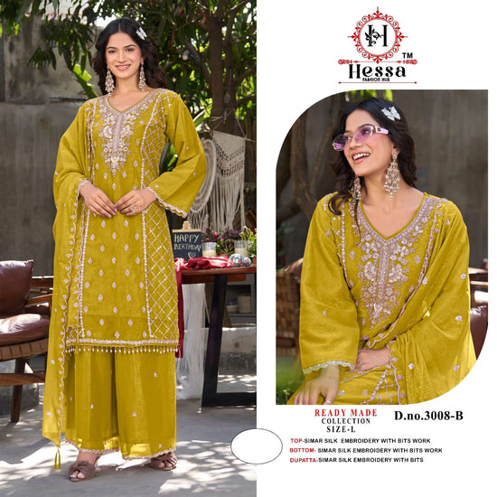 HESSA 3008 Simmer Silk Embroidered Pakistani Suit Set