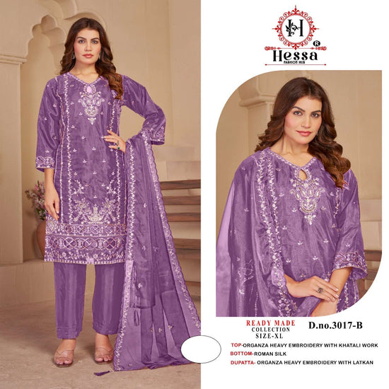 HESSA 3017 Organza Pakistani Suit Set