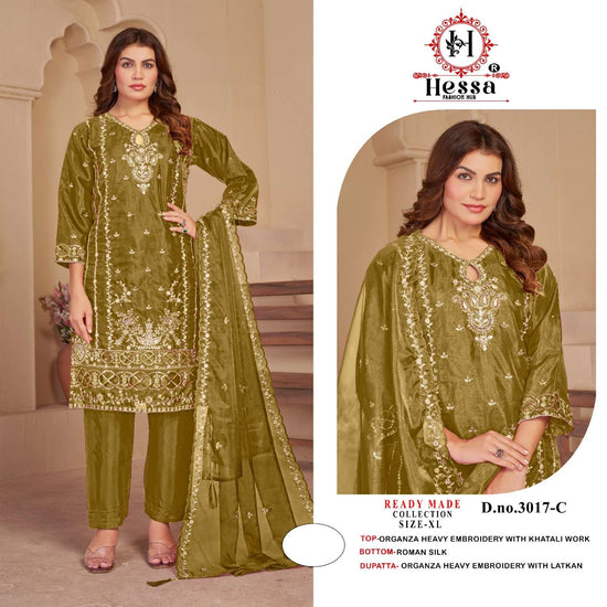HESSA 3017 Organza Pakistani Suit Set