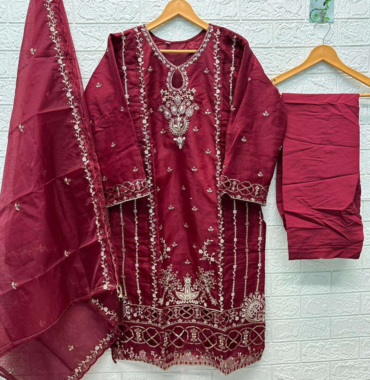 HESSA 3017 Organza Pakistani Suit Set