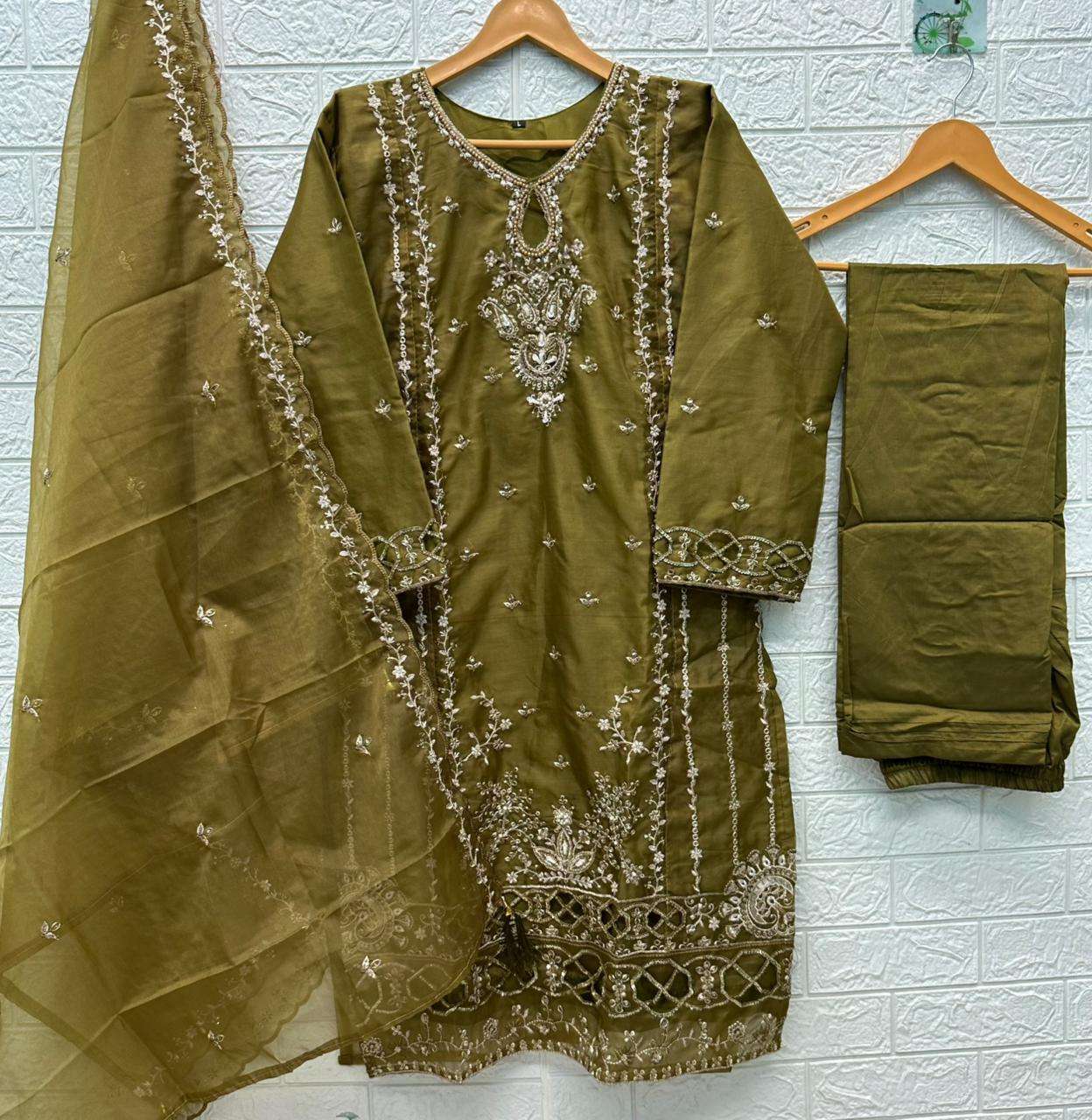 HESSA 3017 Organza Pakistani Suit Set