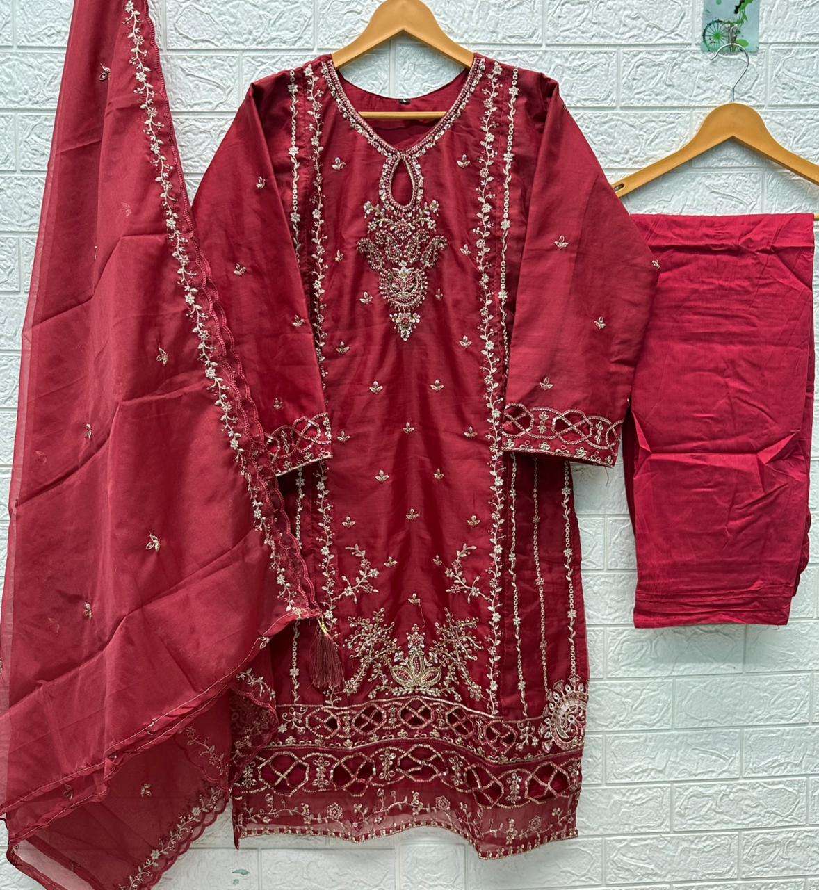 HESSA 3017 Organza Pakistani Suit Set