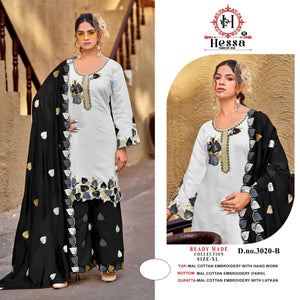 Hessa 3020 A To D Series Cotton Embroidery With Hand Work Pakistani Suit Set