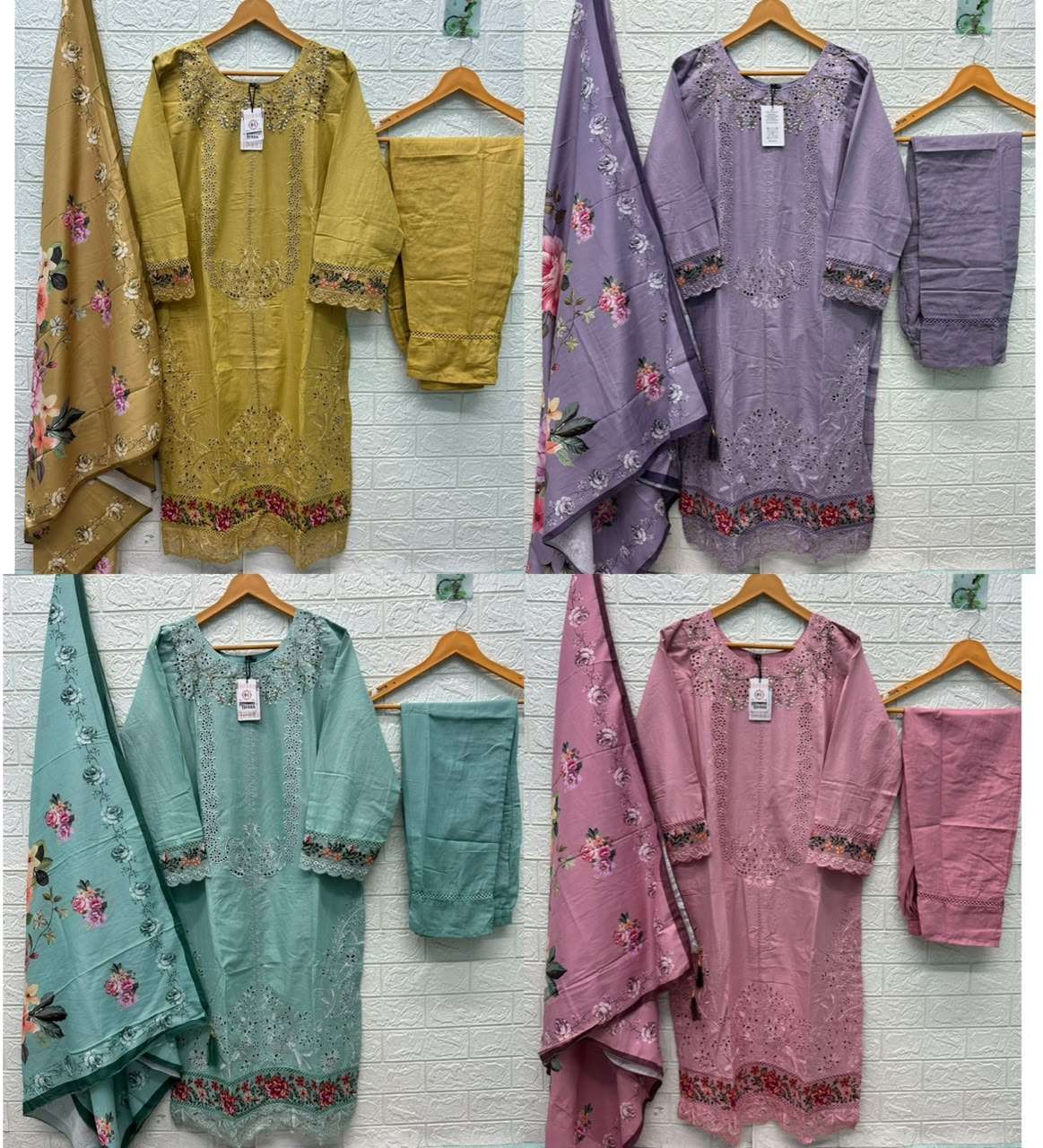 HESSA 3022 Cotton Embroidery with Hand Work Pakistani Suit Set
