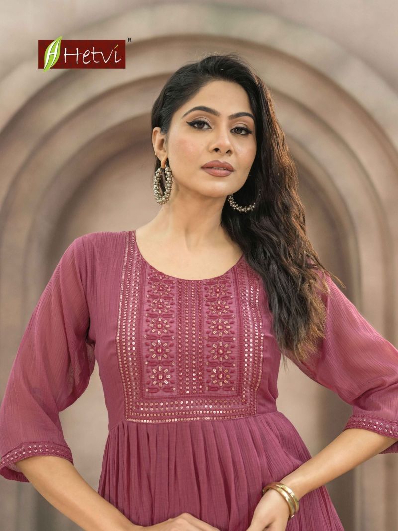 Hetvi Girisha Mul Chiffon Kurti - Amrah Wholesale